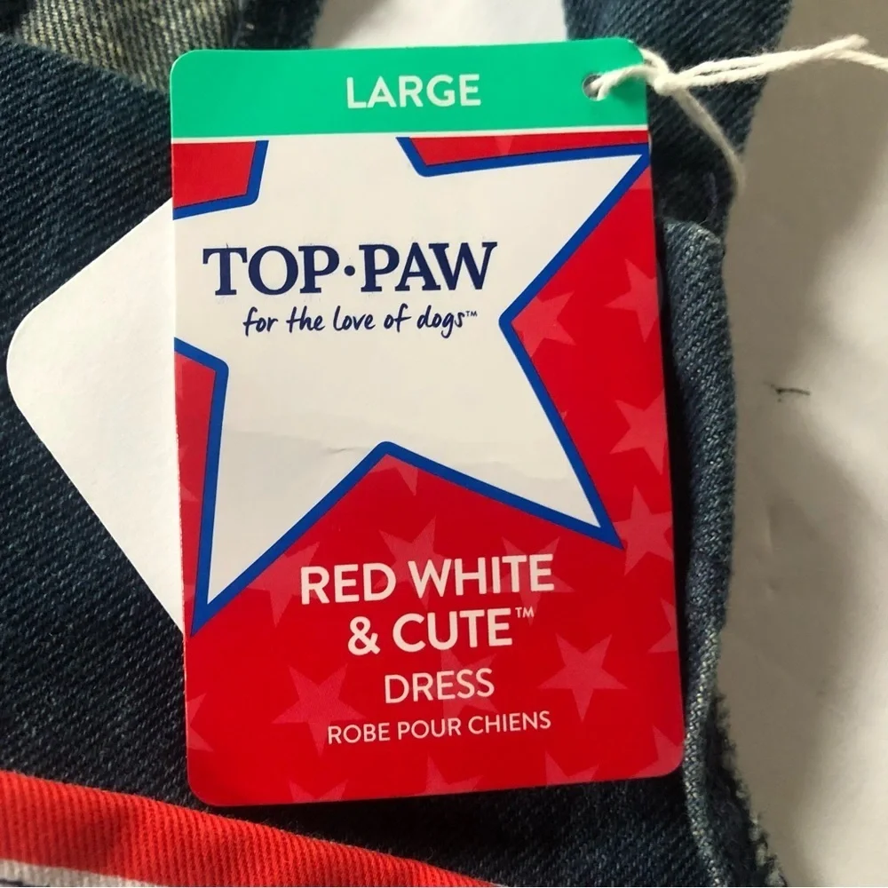 NWT denim American flag dress L